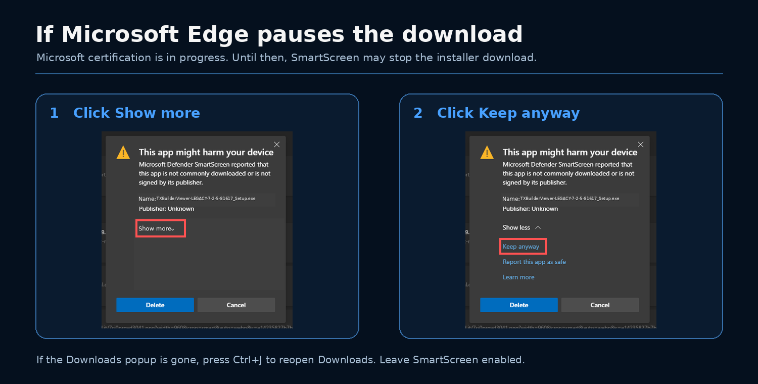 Microsoft Edge SmartScreen download steps